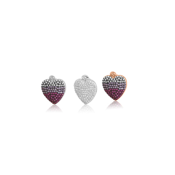 Stone Crushed Heart Pendant Set